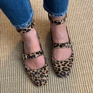 Hair calf leather flats - Leopard
